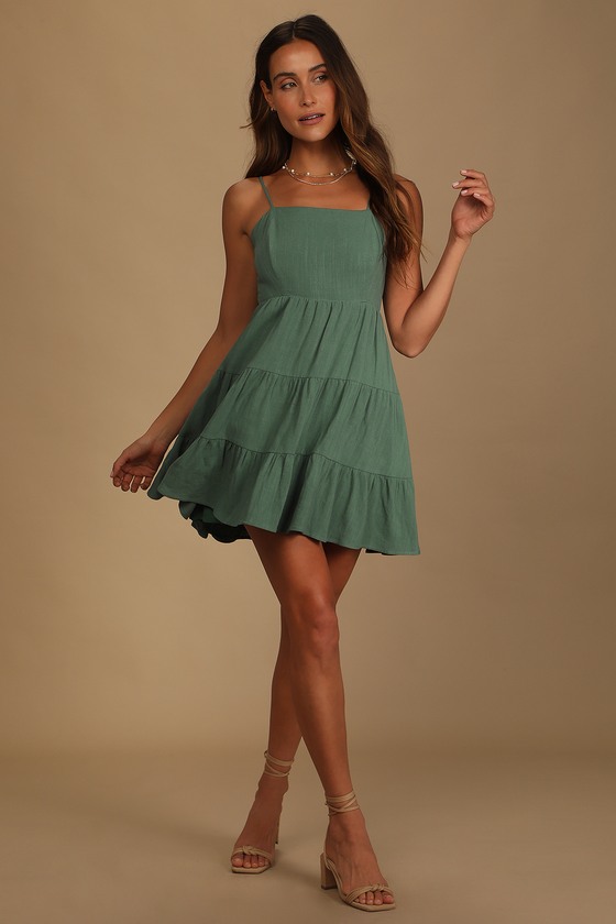 Tiered Mini Dress - Cutout Dress ...